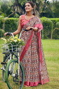Linen Saree Candy Red Linen Saree saree online