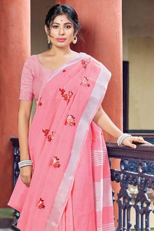 linen saree