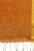 Linen Saree Carrot Orange Metallic Zari Woven Linen Saree saree online