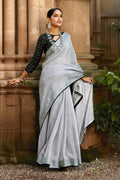 Linen Saree Cloudy Grey Linen Saree saree online