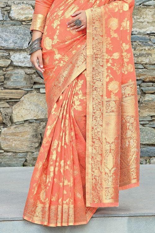 linen saree blouse designs