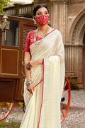Linen Saree Cream Colour Linen Saree saree online