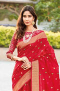 Linen Saree Crimson Red Linen Saree saree online