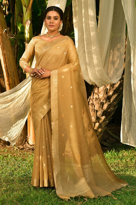 Linen Saree Daffodil Beige Linen Saree saree online