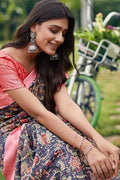 Linen Saree Flamingo Pink Linen Saree saree online