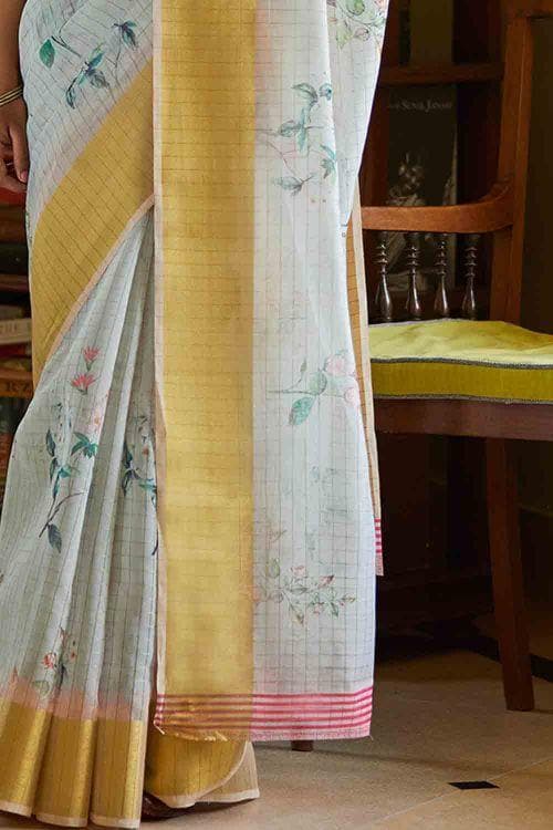 Linen Saree Fog Grey Linen Saree saree online