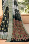 Linen Saree Grey And Black Printed Linen Saree saree online