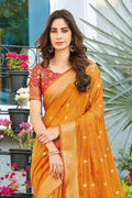 Linen Saree Honey Orange Linen Saree saree online