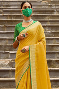 Linen Saree Honey Yellow Linen Saree saree online