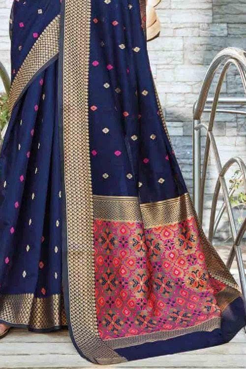 Linen Saree Indigo Blue Linen Saree saree online