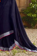 Linen Saree Indigo Blue Linen Saree saree online