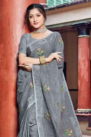 linen saree