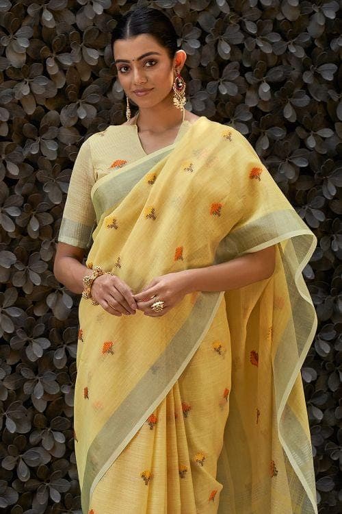 linen saree blouse design