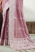 Linen Saree Lilac Purple Linen Saree saree online