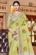 Linen Saree Lime Green Linen Saree saree online