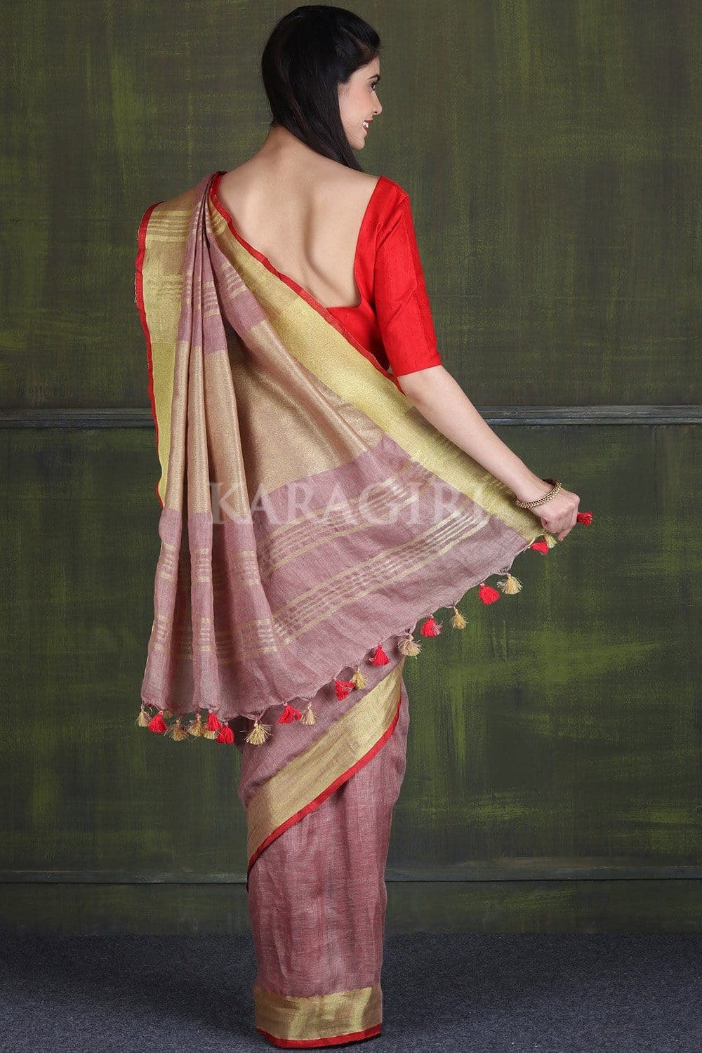 Buy Metallic Blue Silk Saree With Banglori Silk Blouse Online - SARV02346 |  Andaaz Fashion