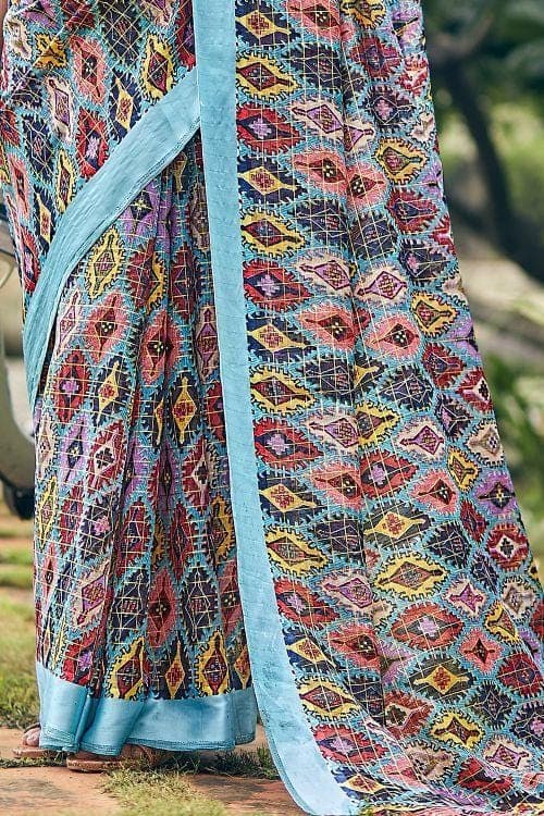 Linen Saree Maya Blue Linen Saree saree online