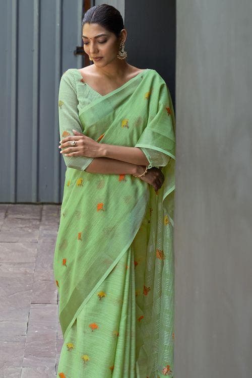 blouse designs for linen saree