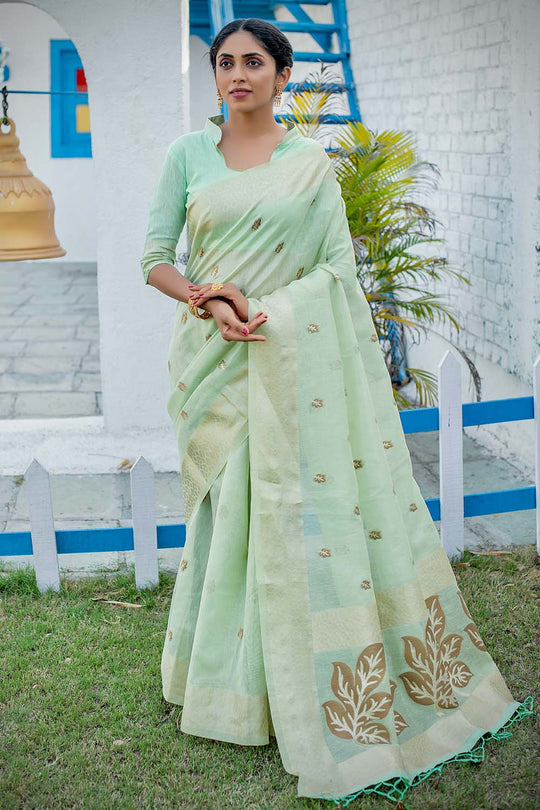 linen saree images