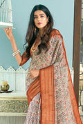 Linen Saree Multi Color Digital Printed Linen Saree saree online