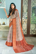 Linen Saree Multi Color Digital Printed Linen Saree saree online