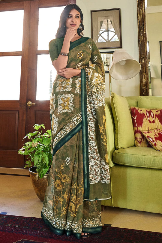 linen saree