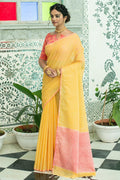 Linen Saree Mustard Yellow Linen Saree saree online