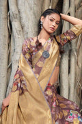 Linen Saree Opal Purple Zari Woven Linen Saree saree online