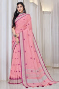 Linen Saree Petunia Pink Linen Saree saree online