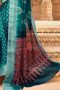 Linen Saree Pine Green Printed Linen Saree saree online