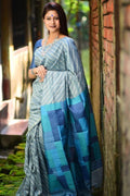Powder Blue Linen Saree