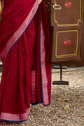 Linen Saree Red Linen Saree saree online