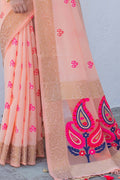 linen saree design 
