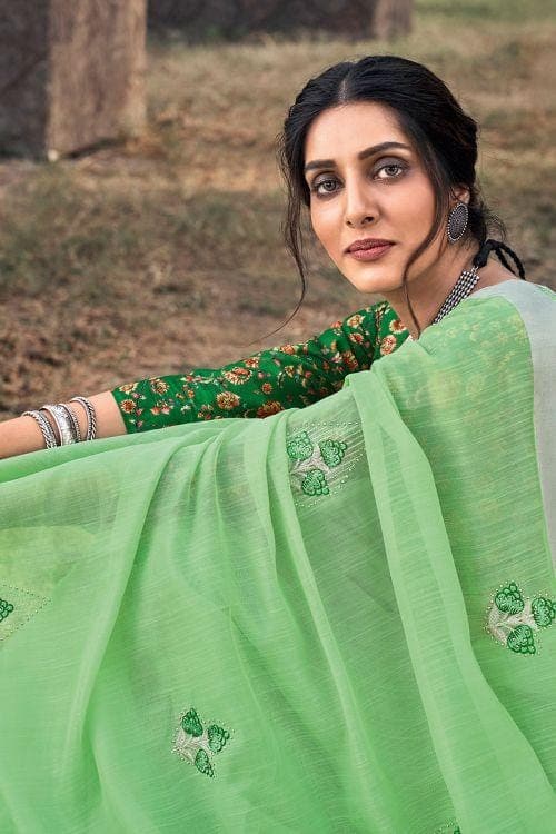 linen saree