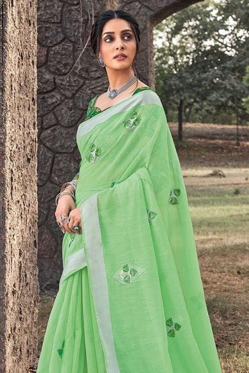 linen saree