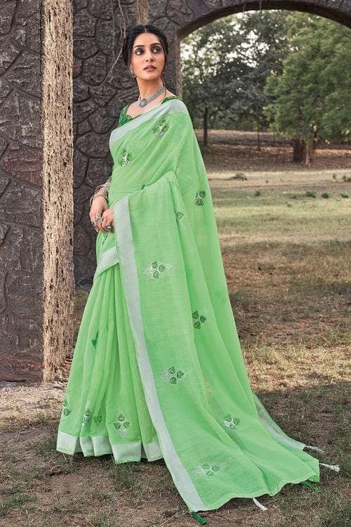 linen saree