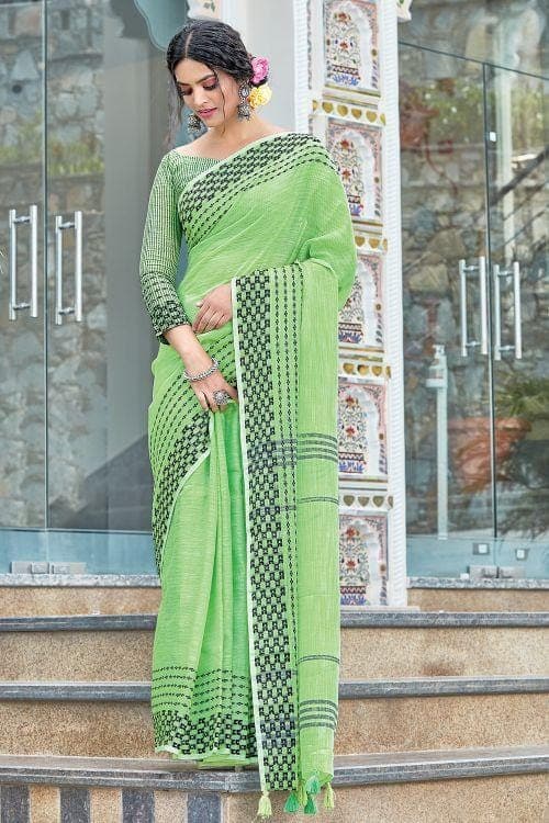 linen saree