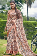 Linen Saree Tan Beige Linen Saree saree online