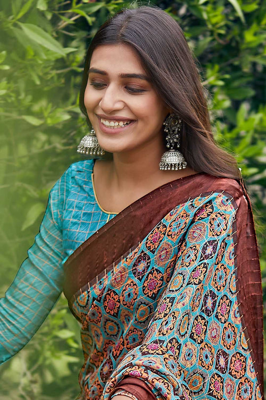 Linen Saree Tawny Brown Linen Saree saree online