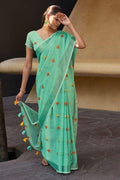 linen saree blouse design