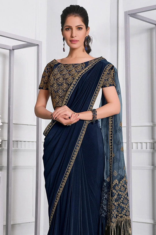 georgette net saree