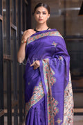 Madhubani Saree Azure Blue Madhubani Saree saree online