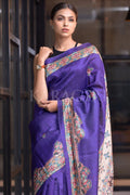 Madhubani Saree Azure Blue Madhubani Saree saree online