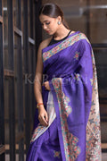 Madhubani Saree Azure Blue Madhubani Saree saree online
