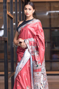 Madhubani Saree Currant Red Madhubani Saree saree online