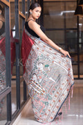 Madhubani Saree Currant Red Madhubani Saree saree online