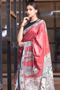 Madhubani Saree Currant Red Madhubani Saree saree online