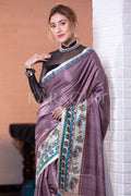 Madhubani Saree Dark Brown Madhubani Saree saree online