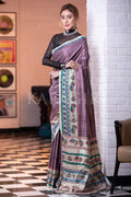 Madhubani Saree Dark Brown Madhubani Saree saree online