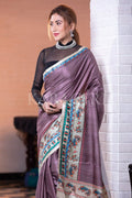Madhubani Saree Dark Brown Madhubani Saree saree online